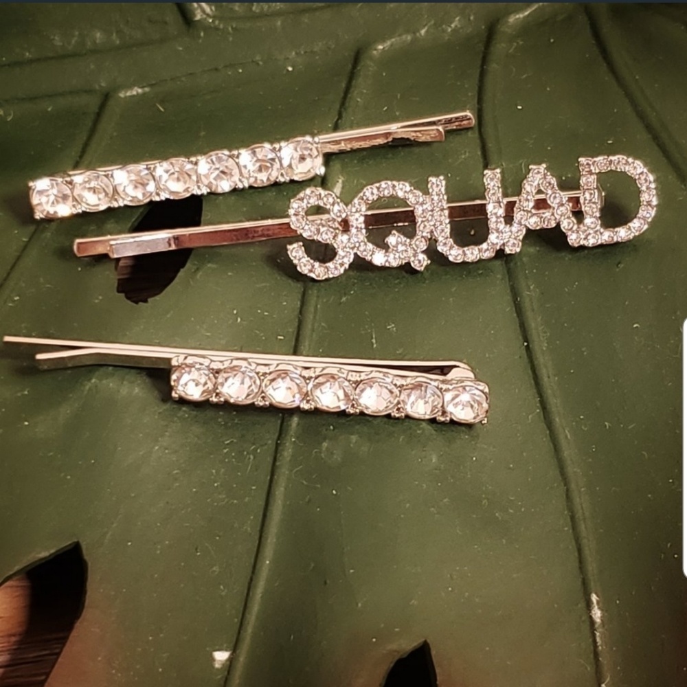 Rhinestone Squad Hair Clip Set - Picture 1 of 1